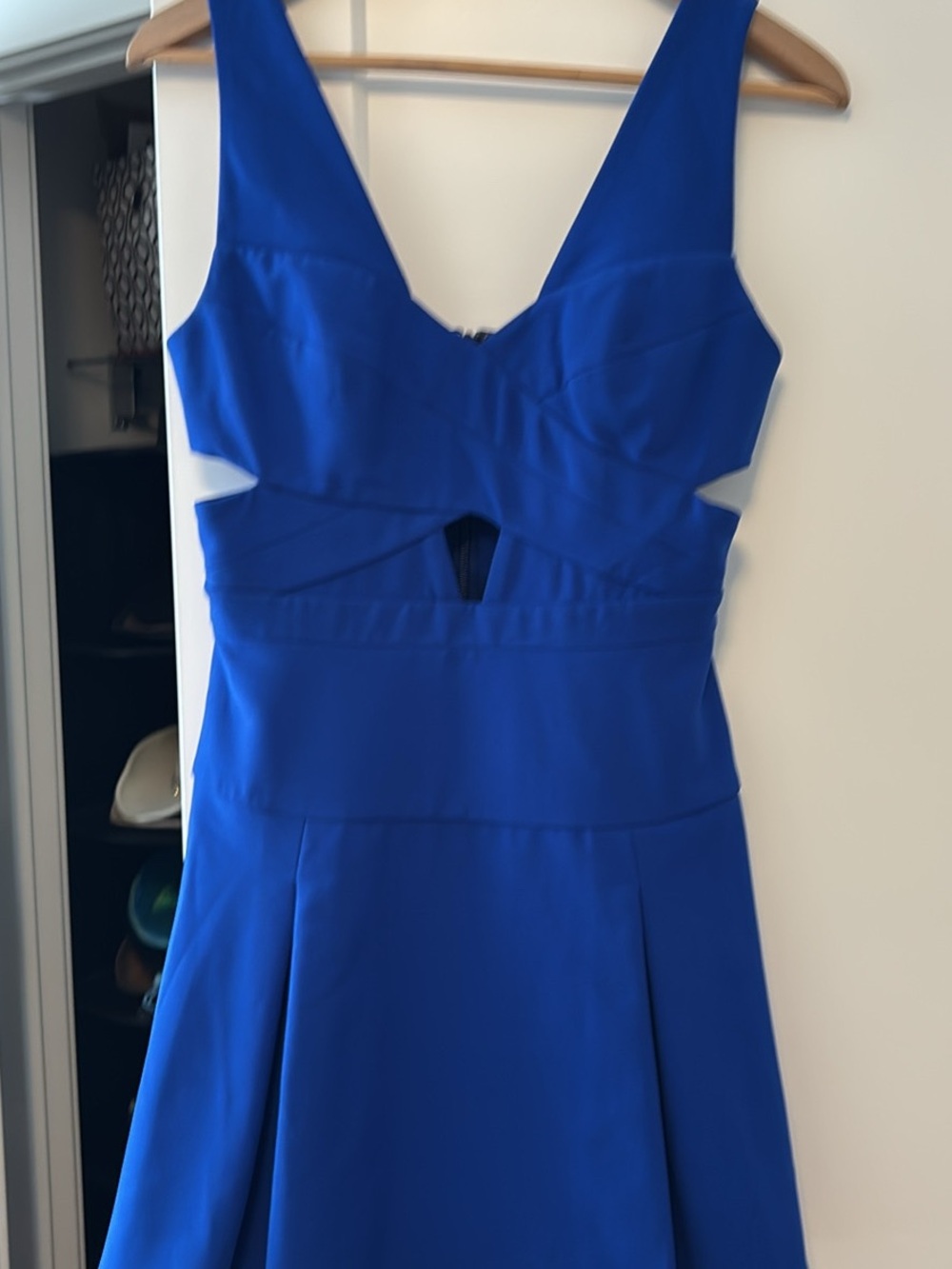 BCBG Royal Blue Cutout Fit-and-Flare Dress